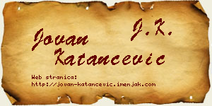 Jovan Katančević vizit kartica